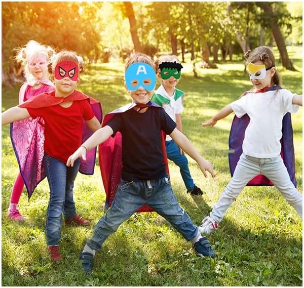 Superhero Capes and Masks for Kids - Satin Capes and Felt Masks for Boys