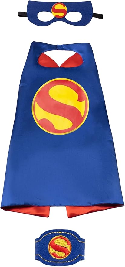 61WGkubXNFL._AC_SY879_ Superhero Capes and Masks for Kids - Satin Capes and Felt Masks for Boys